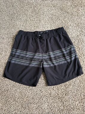 Men's Billabong Black shorts with Subtle Geometric Stripe
